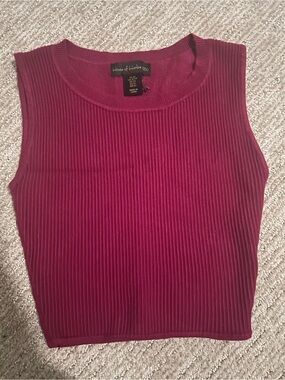 House of Harlow 1960 Ribbed Tank Top in Deep Wine